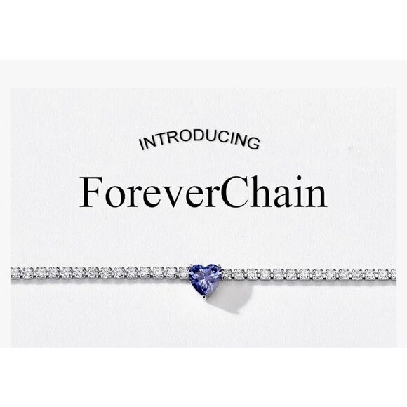 AllenCOCO Heart Birthstone Sterling Silver Bracelet Hypoallergenic 14K White Gol - Picture 1 of 6